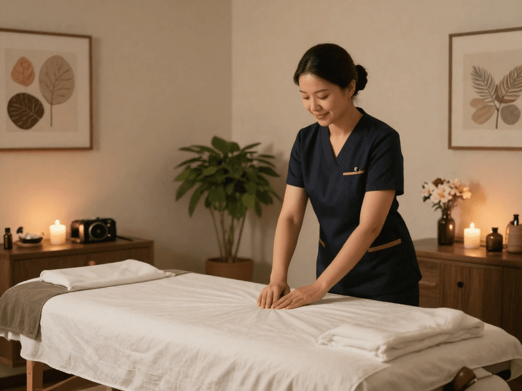 Experience rejuvenating 영등포출장안마 in a serene spa setting with soothing decor.