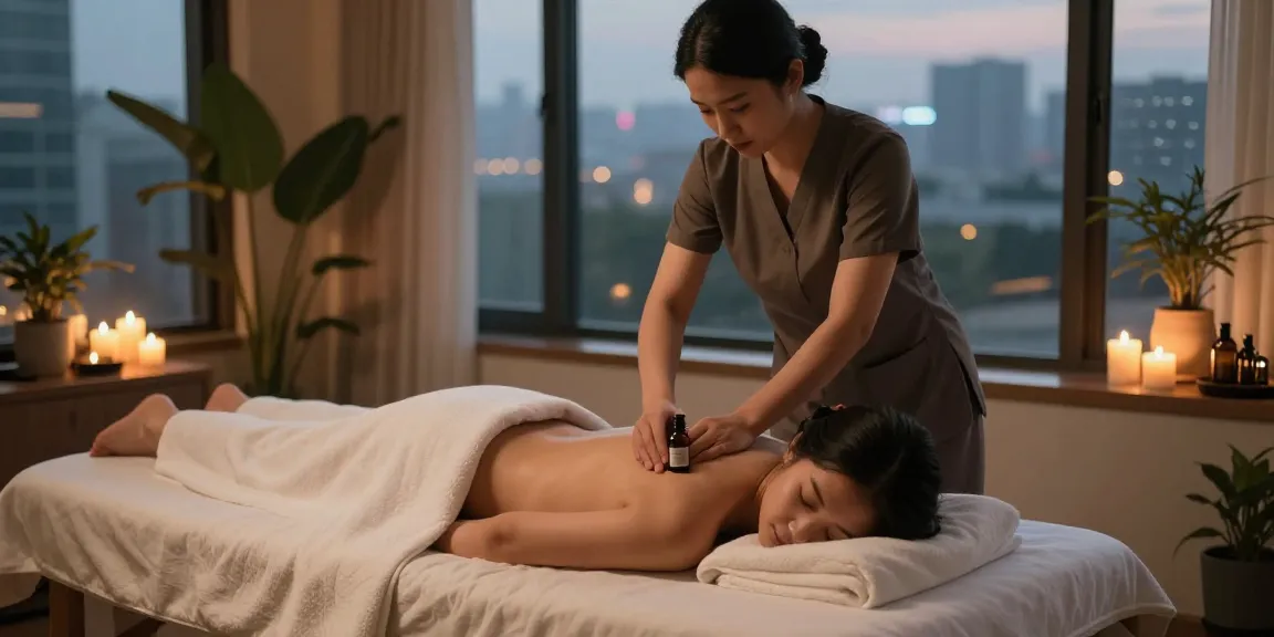 서울출장마사지 서비스 이용 중인 고객과 전문 관리사