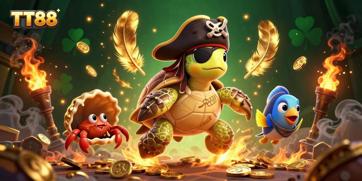 Engage in thrilling gameplay at TT88 with pirate-themed characters and vibrant casino elements.