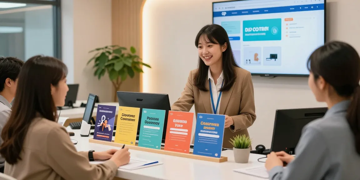 Welcoming op사이트 customer service environment showcasing friendly interactions and vibrant promotional displays.