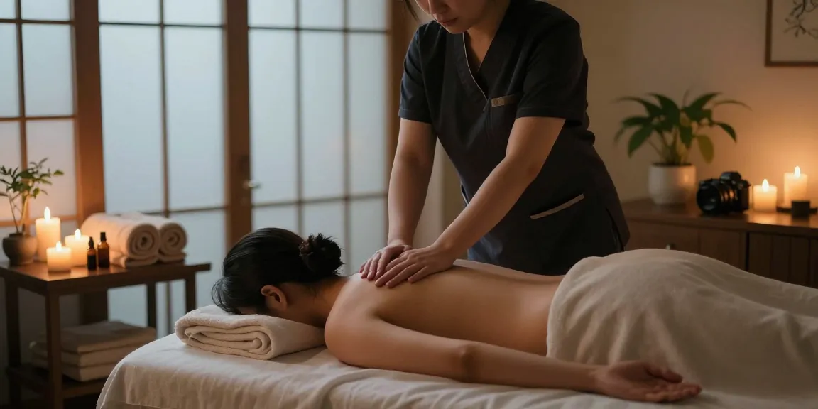 Relaxing 강서구출장안마 massage therapy in a tranquil spa setting with calming atmosphere and soothing elements.