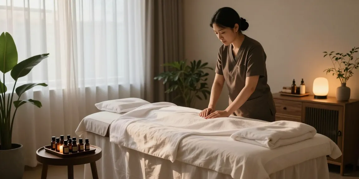 Serene 송파출장마사지 therapy room with soothing ambiance and essential oils.