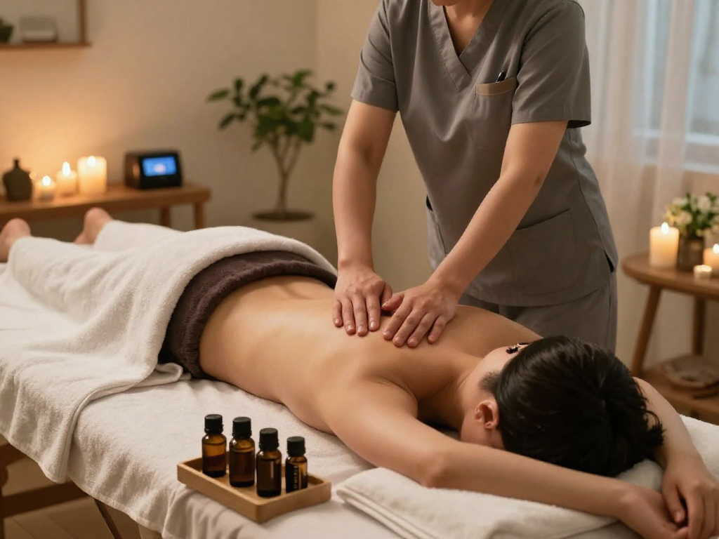 신림출장안마 service in a serene home spa setting enhancing relaxation and wellness.