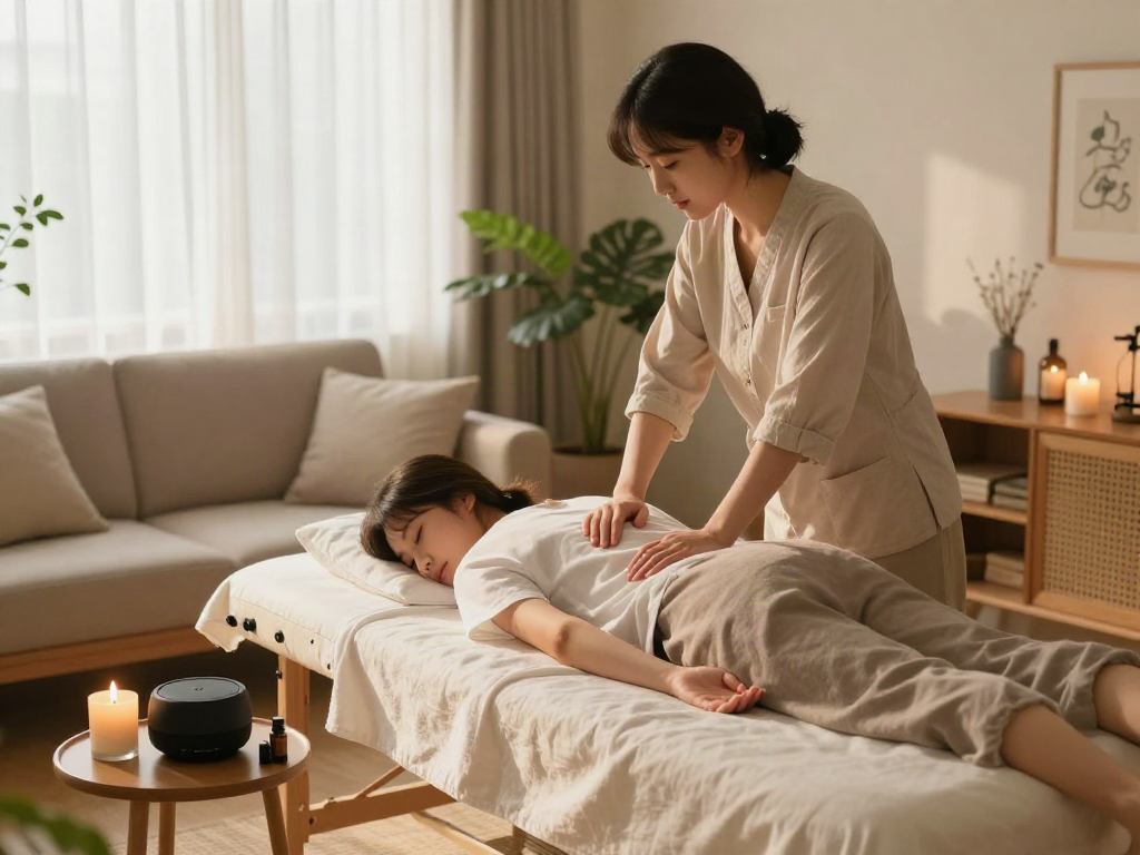 Receive a professional 강서구출장안마 treatment in a cozy home setting.