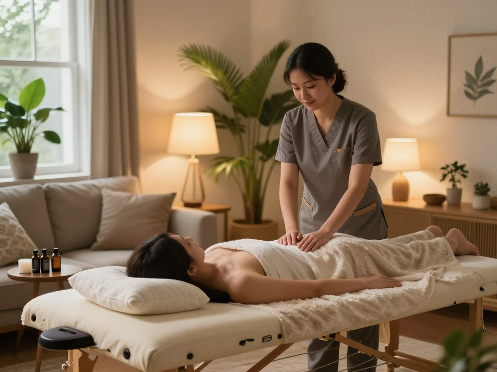 Experience 광명출장안마 with professional massage therapy in a serene home setting, designed for relaxation and comfort.