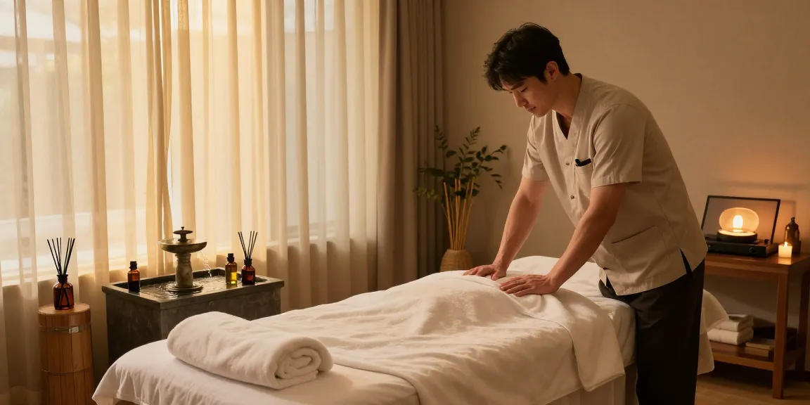 부산마사지 전문 스파에서 편안한 마사지 환경을 보여주는 장면