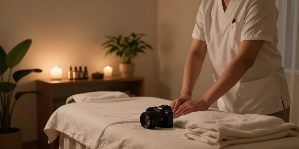 진주마사지로 편안한 마사지실 풍경과 아로마 오일 세팅