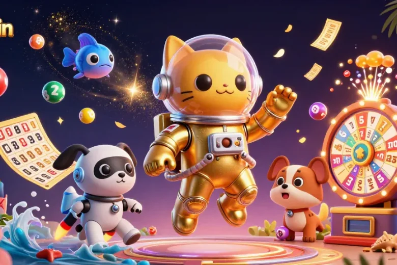 Engage with sunwin's thrilling gaming experience featuring a 3D astronaut cat in a dynamic casino scene.