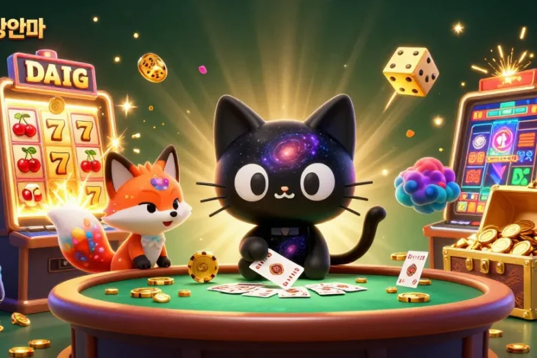 Engage in thrilling 김포출장안마 with abundant gaming elements pulsing around playful characters in a cosmic casino.