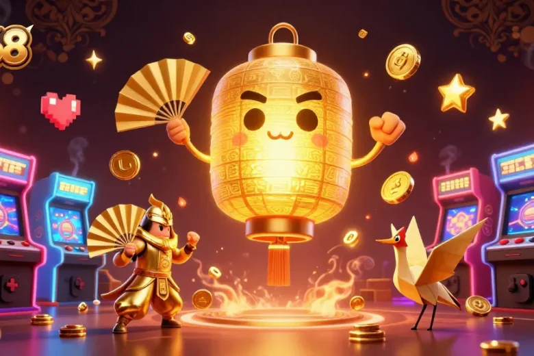 Experience thrilling casino adventures at F168 with a vibrant night market and mythical characters.